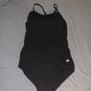 Black once piece bathing suit with cut out back size medium